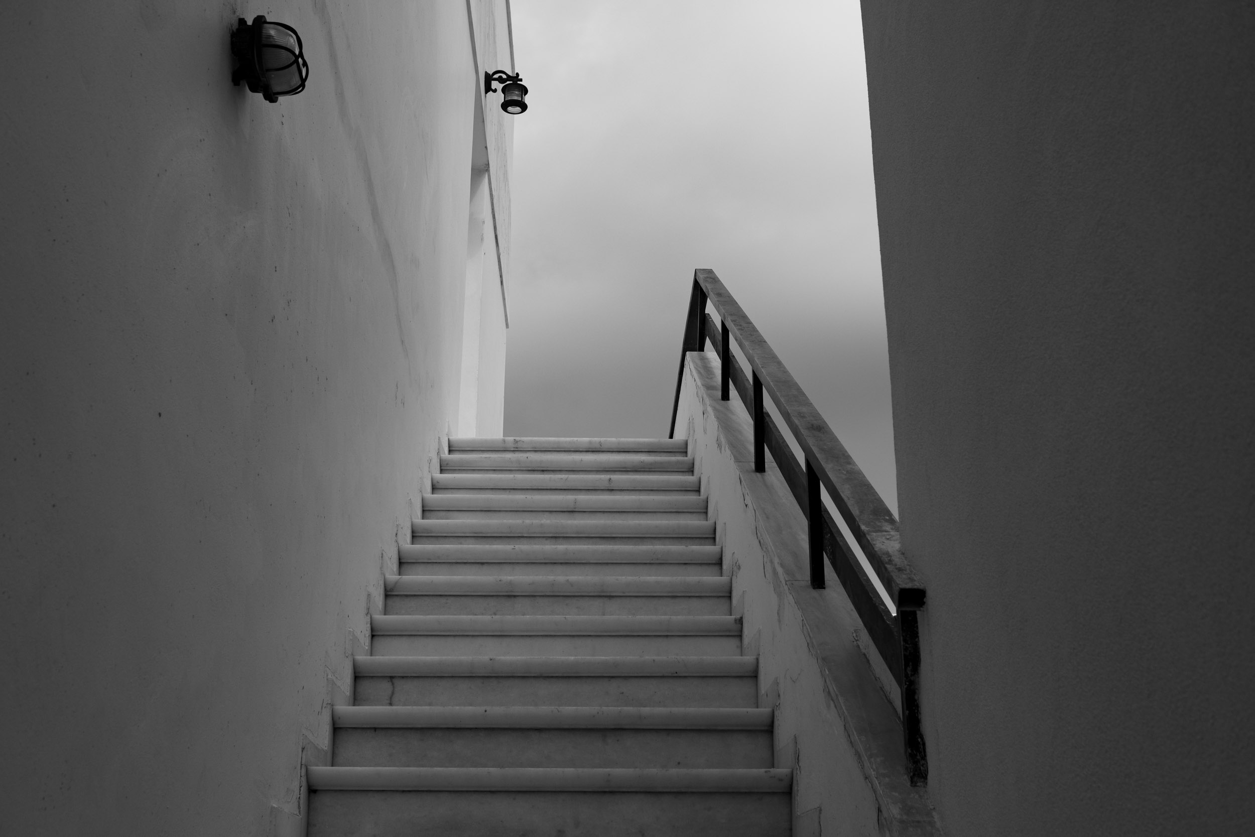 The stairs up to our apartment in Naxos, Greece.