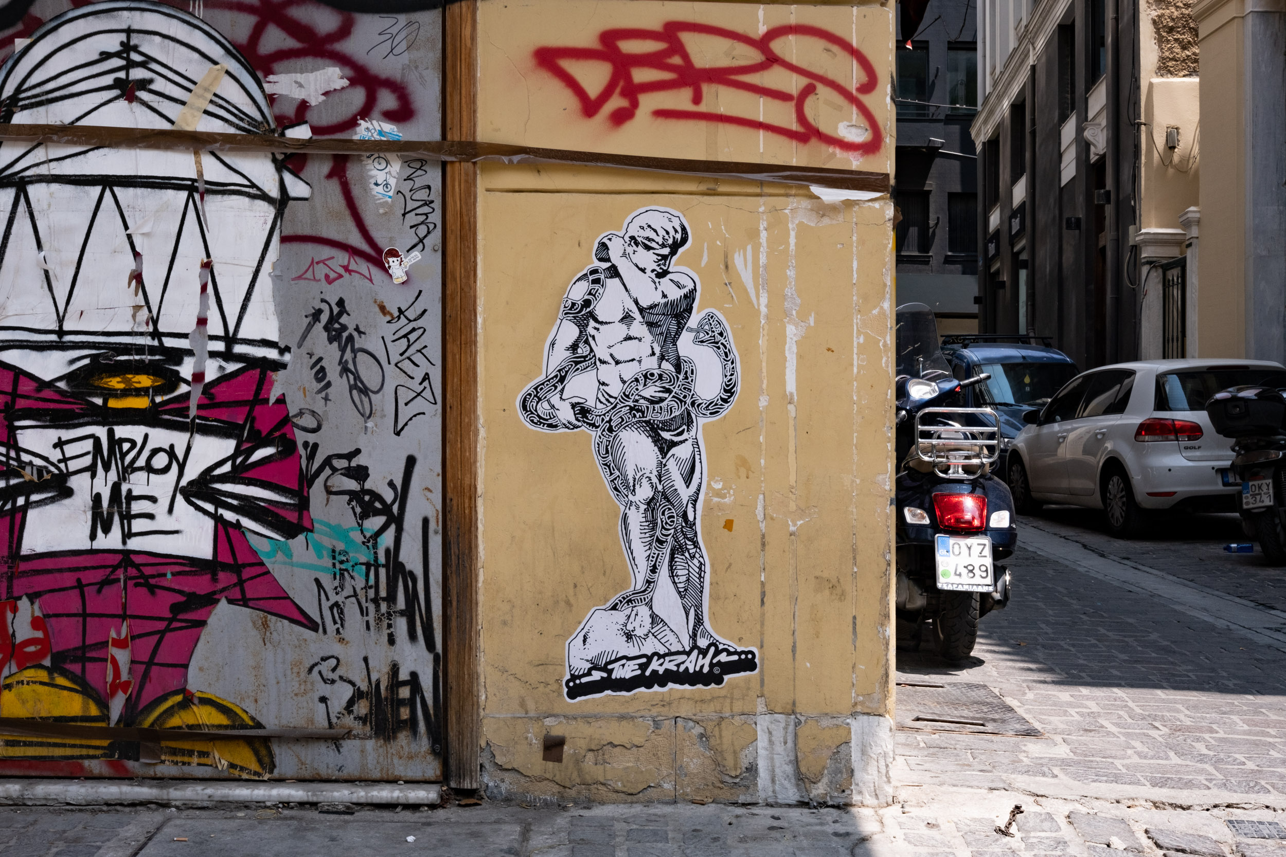 A wallpaper in Athens by street-artist "The Krah"
