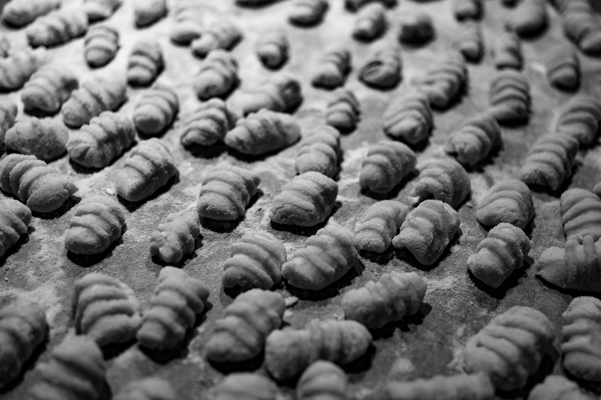 Homemade gnocchi ready for cooking.