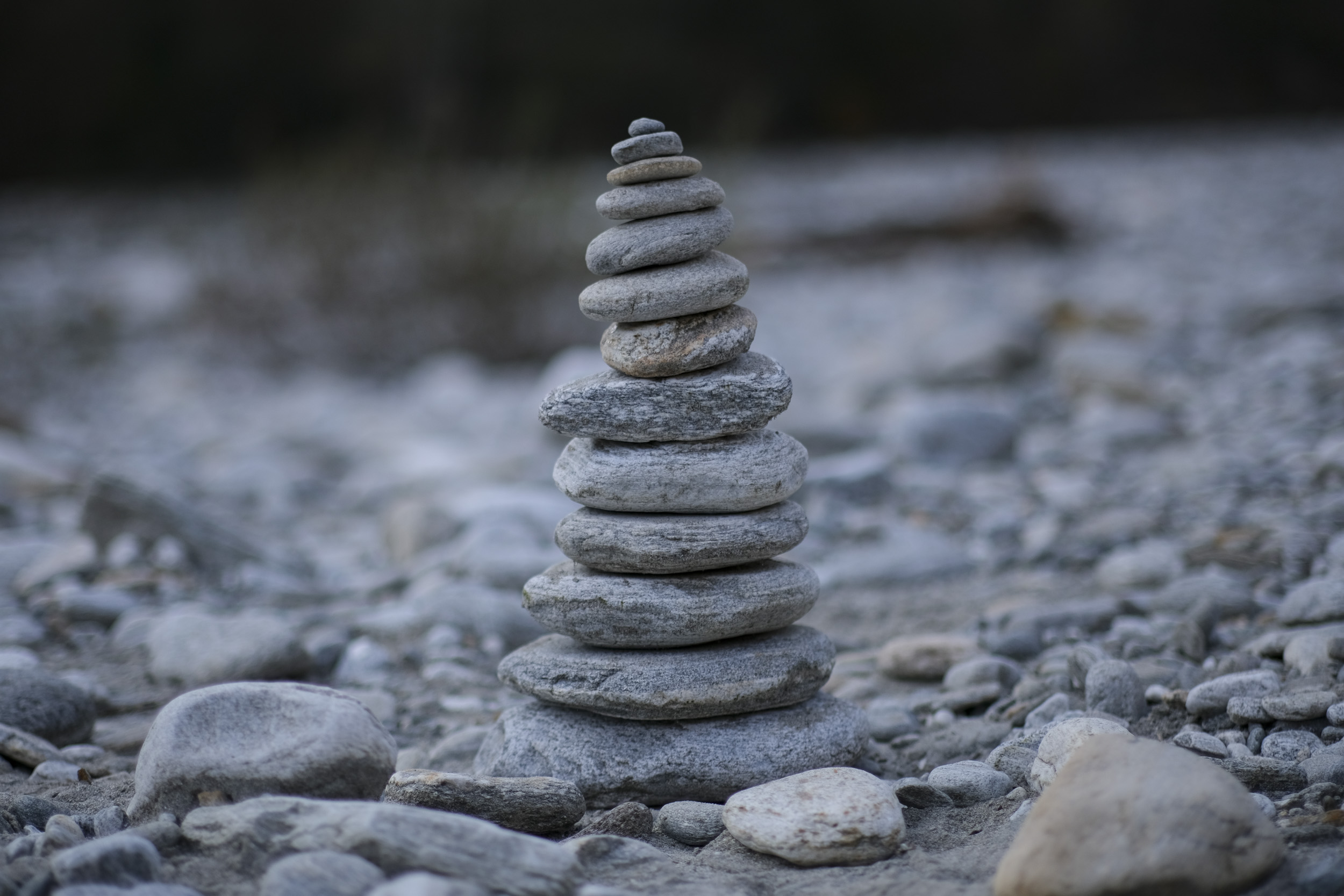 A "cairn" my daughter built using stones at the river Maggia.