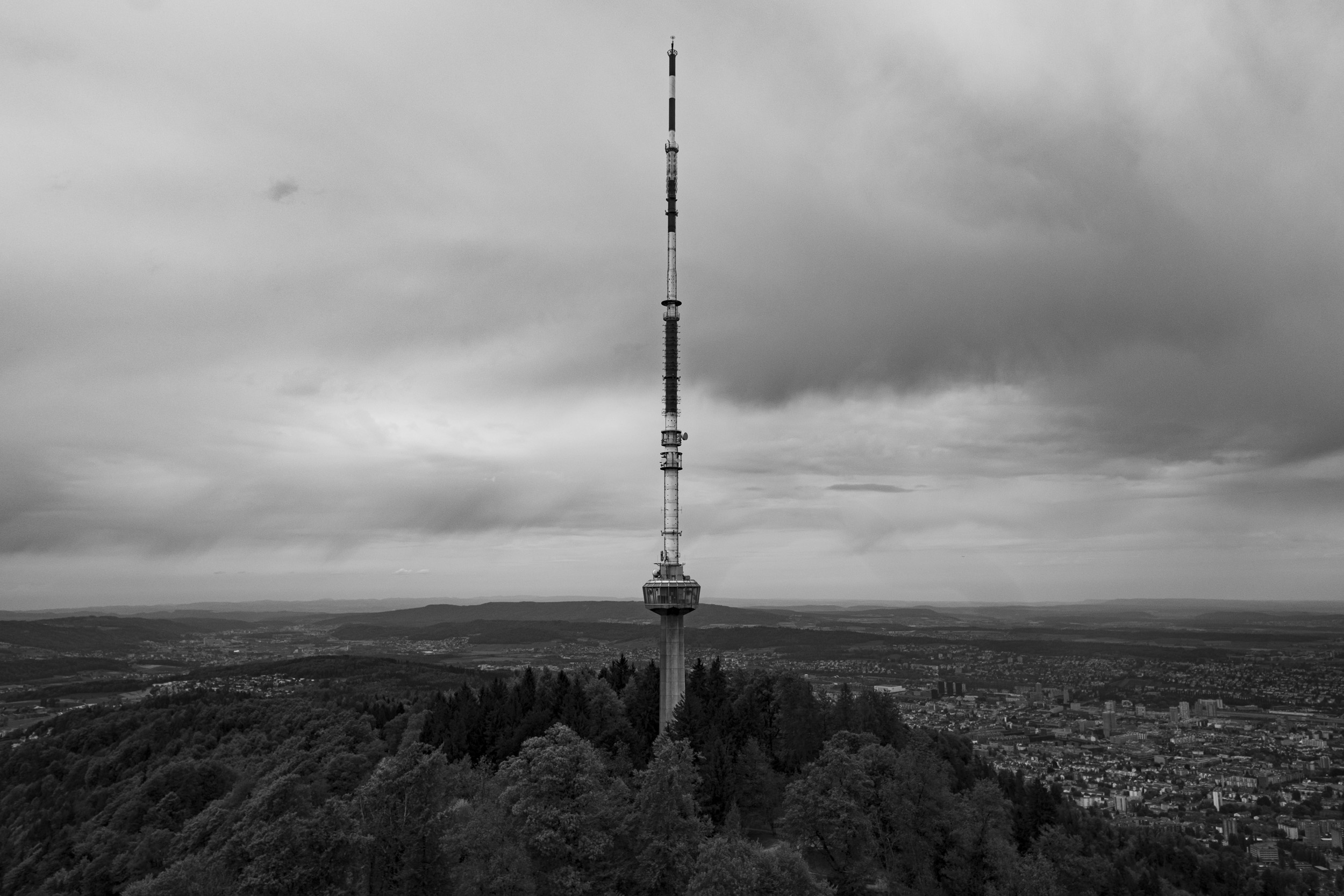 Uetliberg TV-Tower as seen from the look-out platform on top of the hill.